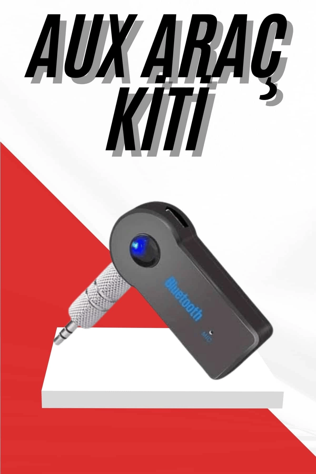 Tüm Cihazlara Uyumlu Bluetooth Aux Araç Kiti Siyah