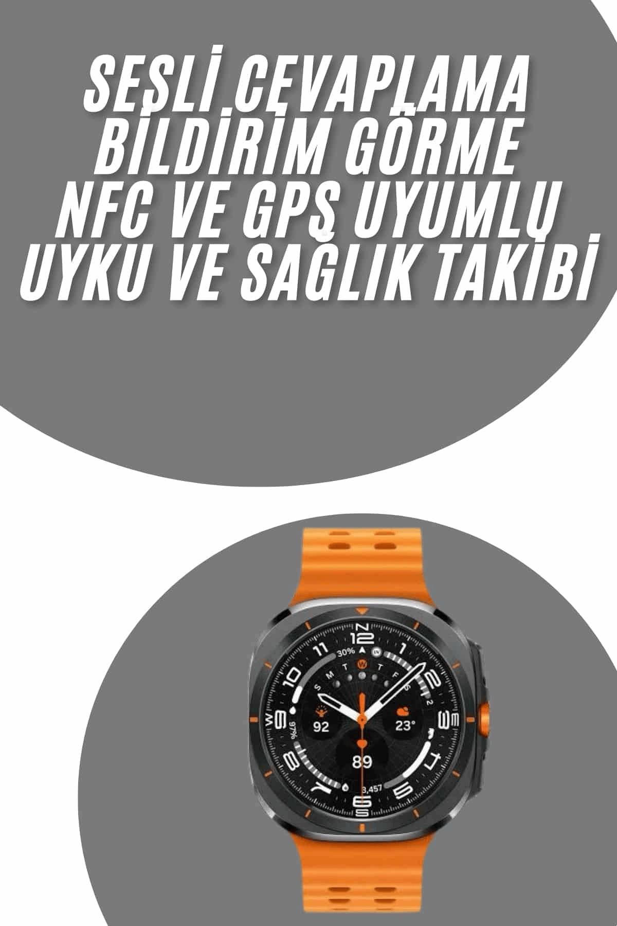 Tüm Telefonlara Uyumlu Akıllı Saat Uyku ve Sağlık Takibi Nabız Ölçer Adım sayar