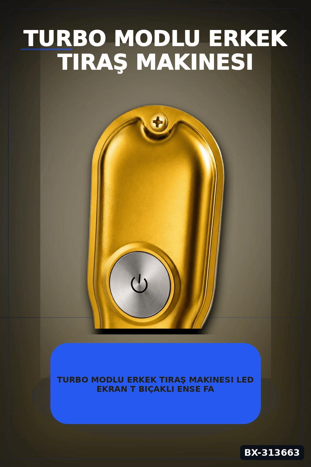 Turbo Modlu Erkek Tıraş Makinesi Led Ekran T Bıçaklı Ense Favori Şekillendirme Usb BX-313663