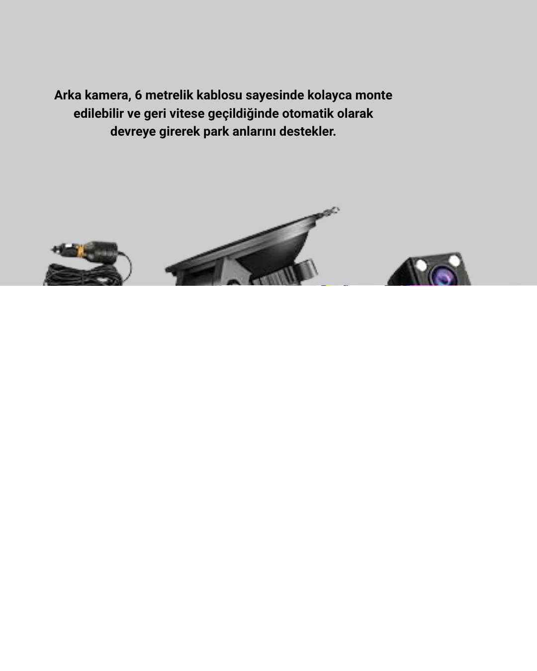 Üç Kameralı Araç İçi Kayıt Sistemi Full HD Gece Görüşlü ve G-Sensör Destekli