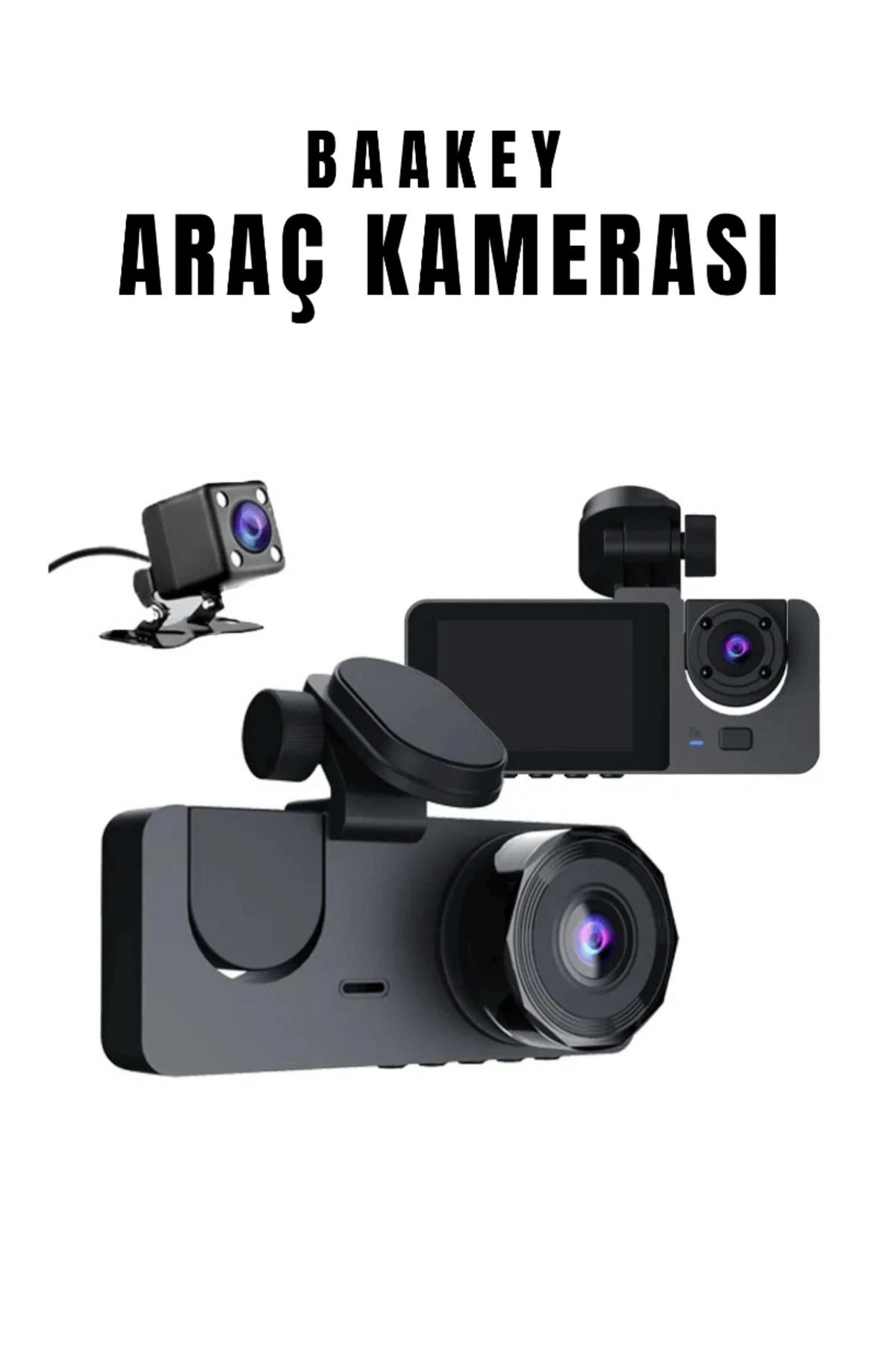 Üç Kameralı Wi‑Fi Araç İçi Kamera – GPS Takip & G-Sensor Özellikli Güvenlik Çözümü