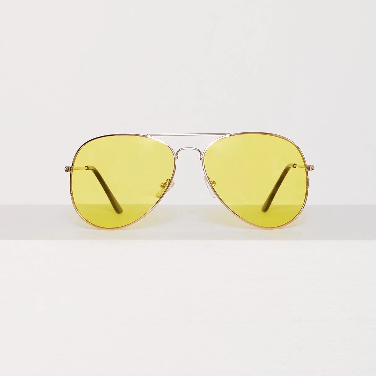 Unisex Gold Metal Çerçeveli Damla Gözlük (kutulu)