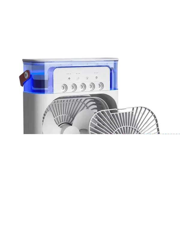 USB Bağlantılı 3'ü 1 Arada Nemlendirici Mini Klima Fan | 7 Renk Işıklı