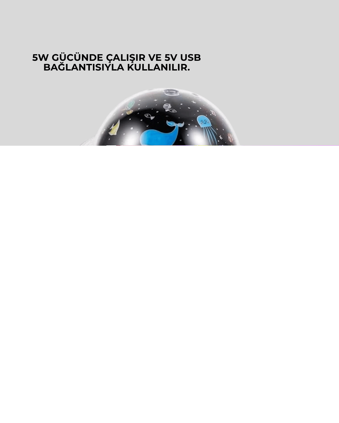 USB ile çalışan projektörlü aromaterapi nemlendirici masaüstü kullanım için uygun