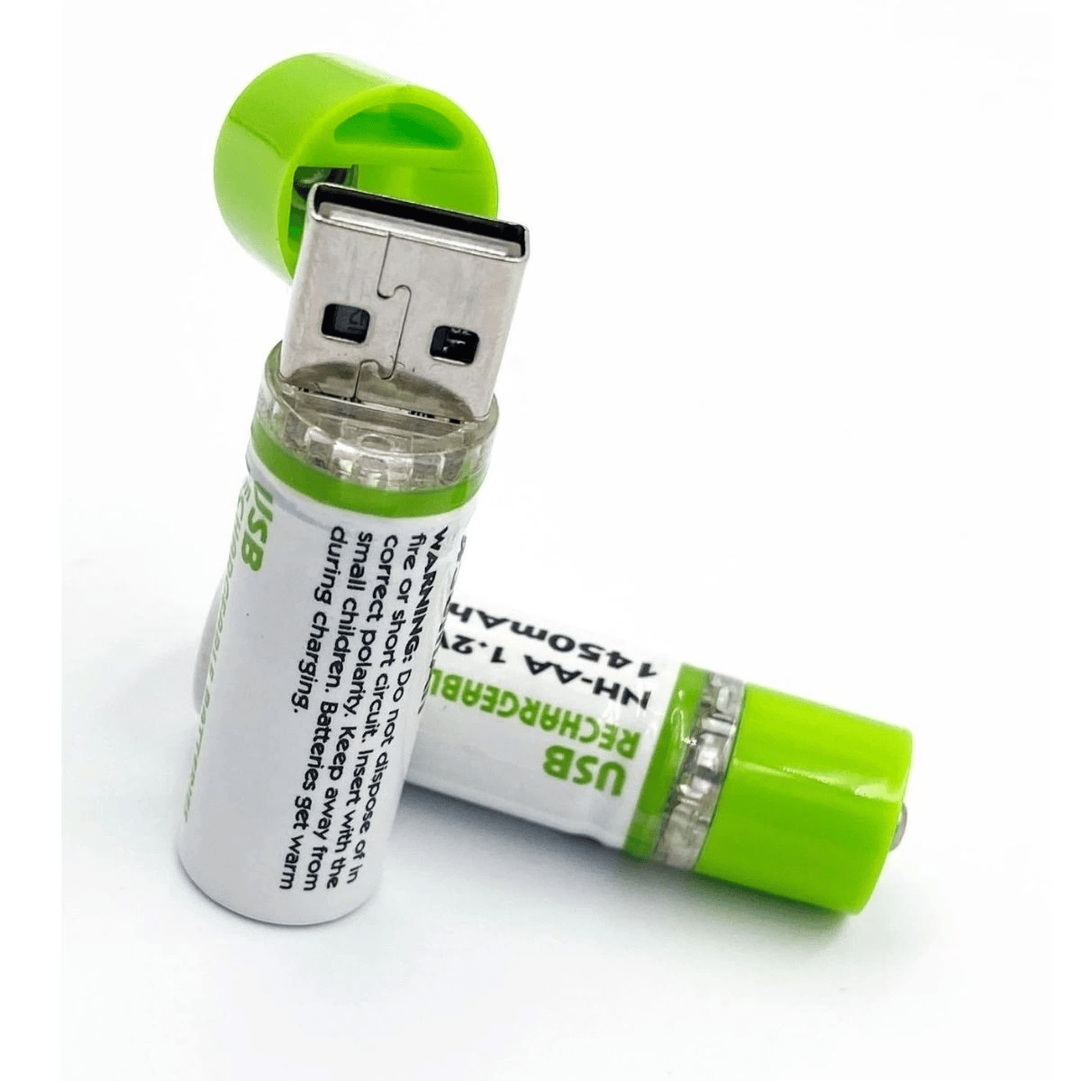 Usb ile Şarj Olabilen 2 li 1450 mah Lityum Kalın Şarjlı Kalem Pil
