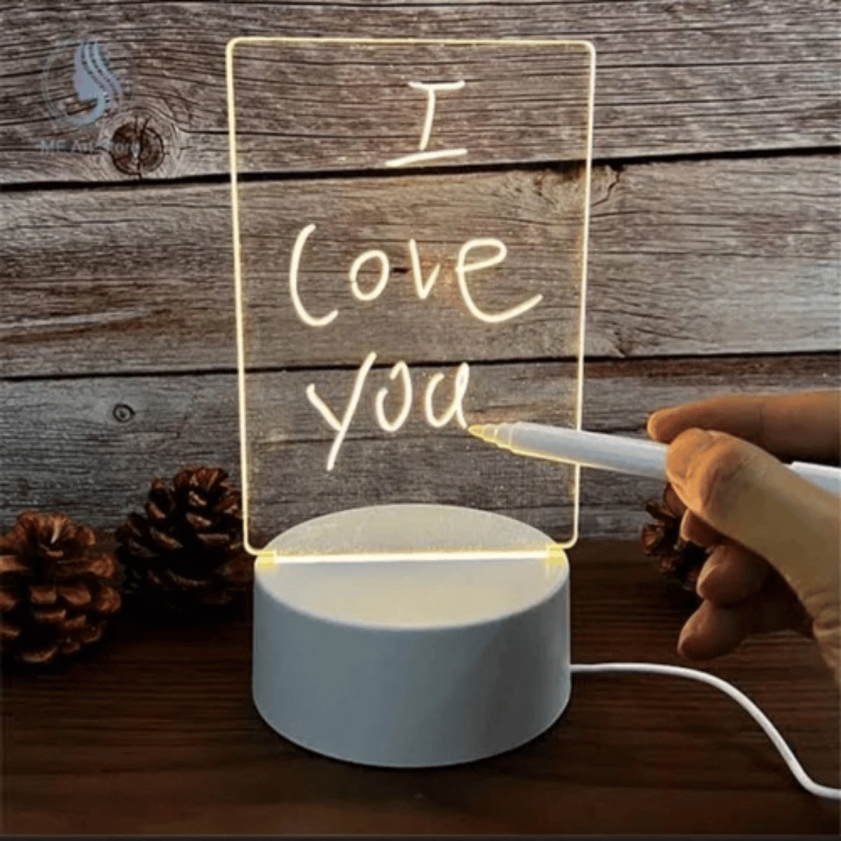 Usb Kablolu Işıklı Kendiliğinden Beyaz Kalemli-silgili Kreatif 3d Görselleştirme Led Lambası Bx40