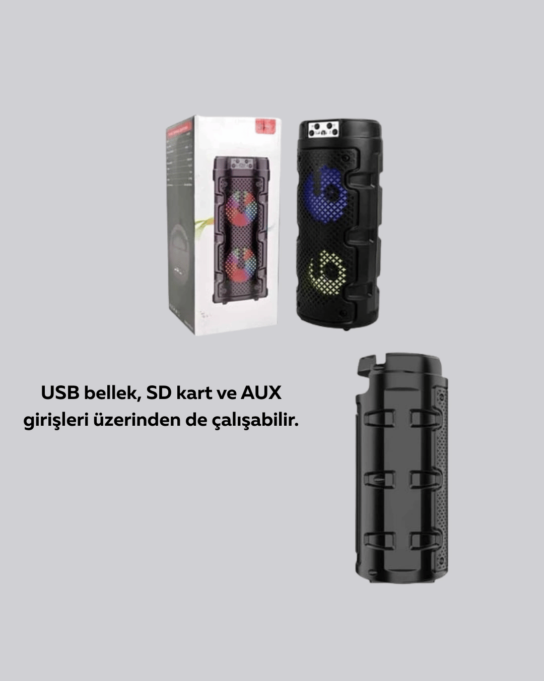 USB, SD Kart ve AUX Girişli Taşınabilir Hoparlör
