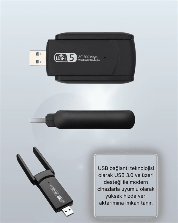 USB WiFi Adaptör – 1200 Mbps Hız