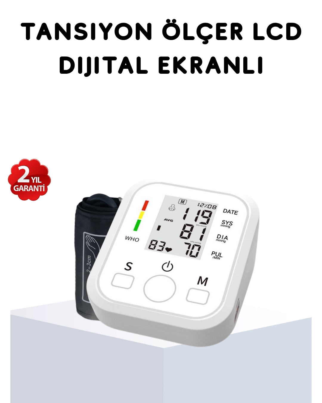 Üst Koldan Ölçüm Dijital Tansiyon Aleti – IHB Aritmi Uyarılı ve Çift Hafızalı