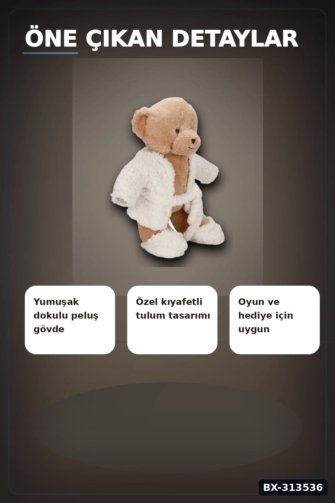 Uyku Tulumlu Yumuşak Peluş Ayıcık Oyuncak 40 cm 0,295 kg Hediye İçin Sevimli BX-313536