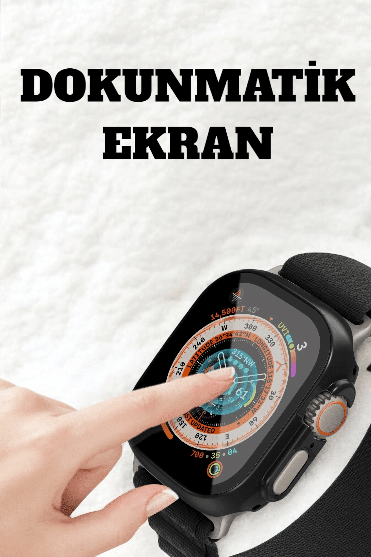 Uyku ve Nabız Takipli, Wireless Şarjlı Akıllı Saat Android ve iOS Uyumlu