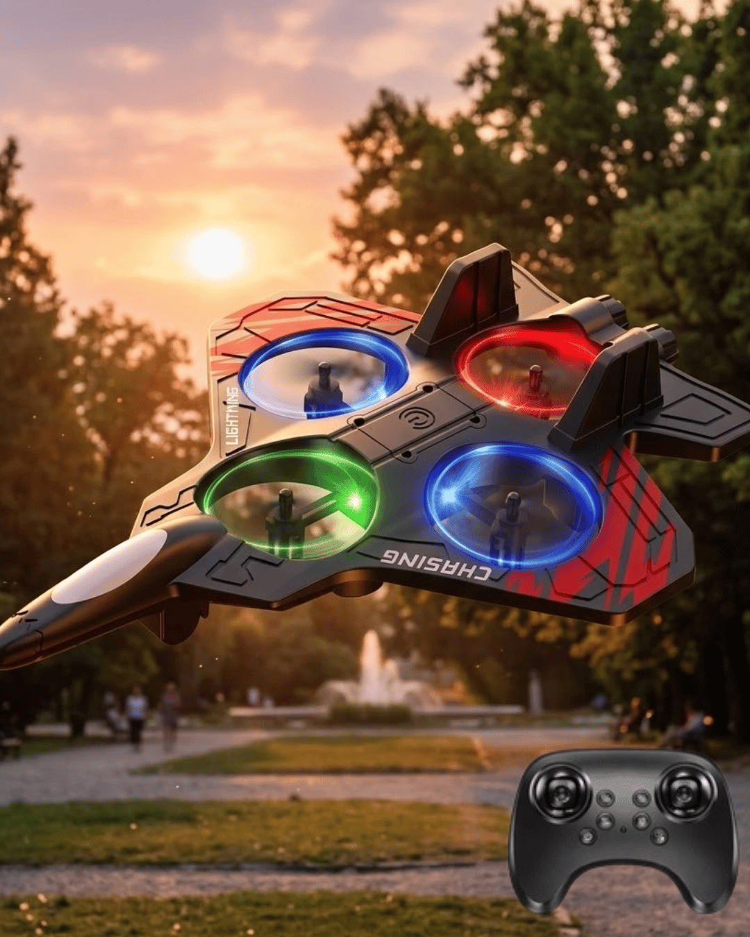 Uzaktan Kumandalı Drone Uçak LED Işıklı 360 Derece Akrobatik Hareket Özellikli