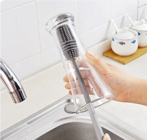 Uzun Saplı Silikon Biberon Ve Kavanoz Yıkama Fırçası Bx40