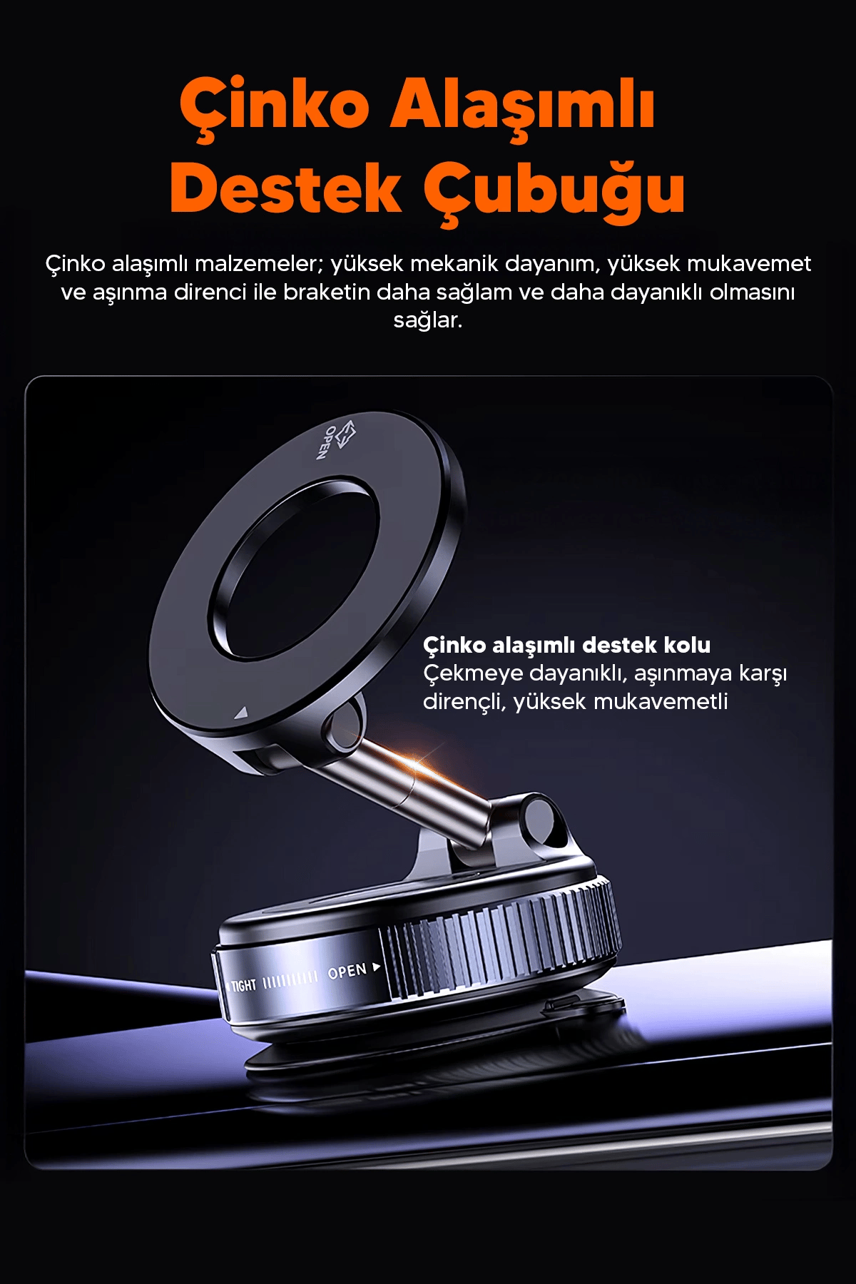 Vakumlu Araç İçi Telefon Tutucu - Güçlü Manyetik MagSafe Uyumlu