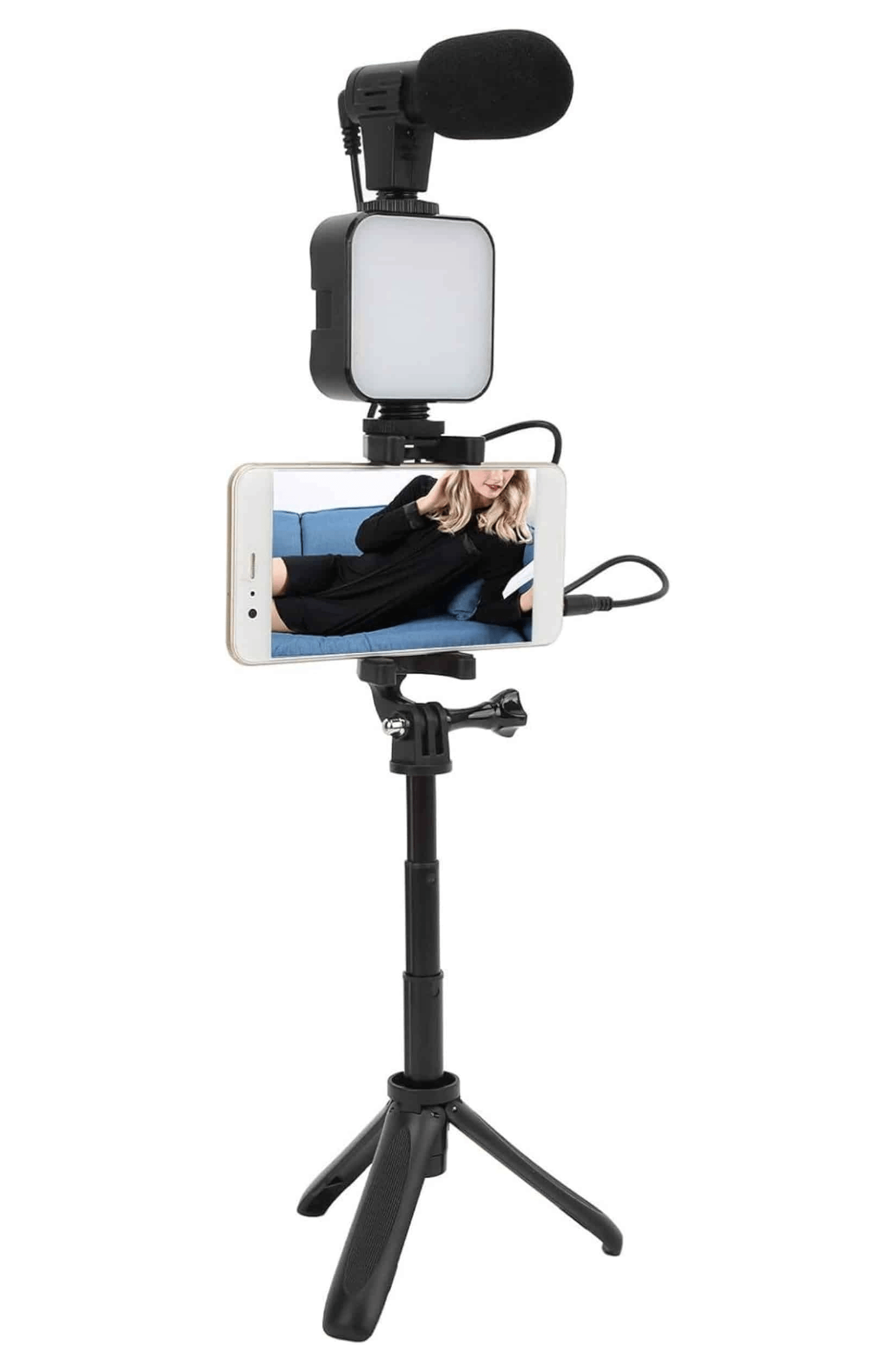 Video Making Kit Telefon Tutucu Vlog Video Mini Led Işıklı