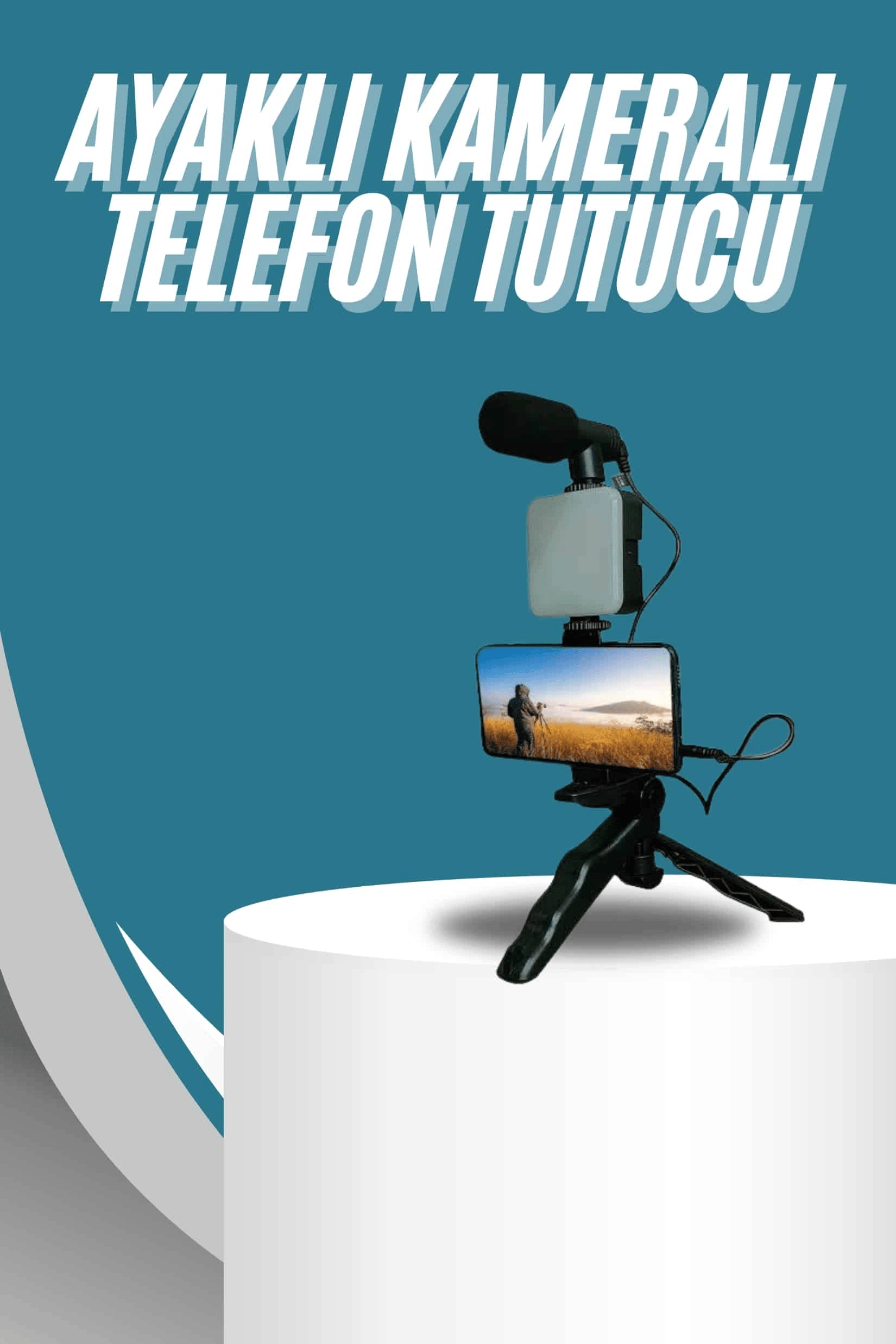 Video Making Kit Telefon Tutucu Vlog Video Mini Led Işıklı