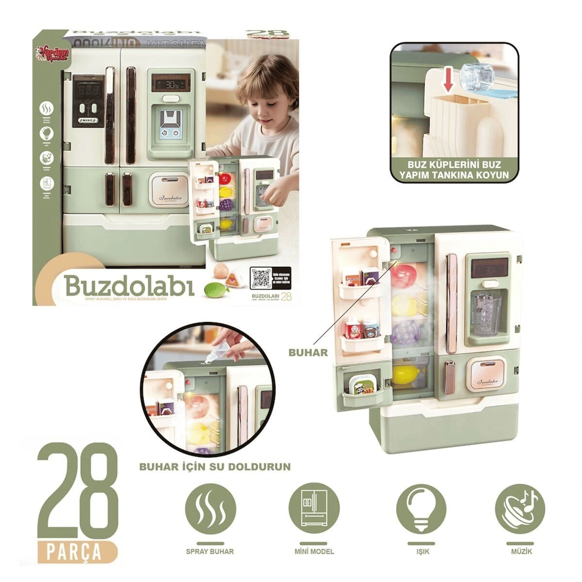 VRD10650 IŞIKLI VE SESLİ AKSESUARLI BUZDOLABI