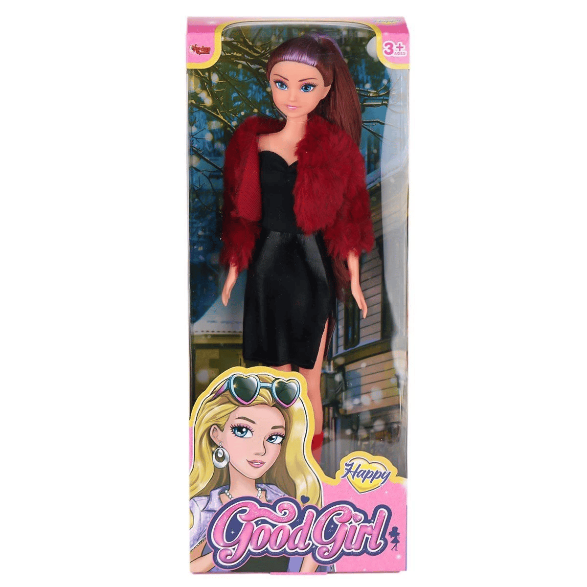 WG-115521  Ceketli Çizmeli Renkli Saçlı Bebek 29 cm -Eco Lounge