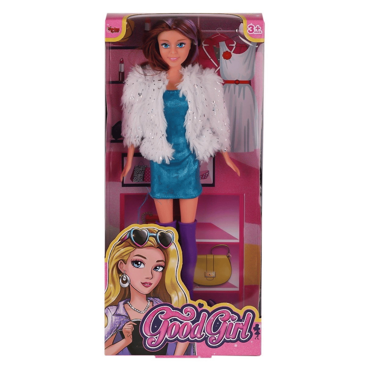 WG-66770 Parlak Elbiseli Ceketli Bebek 29 cm