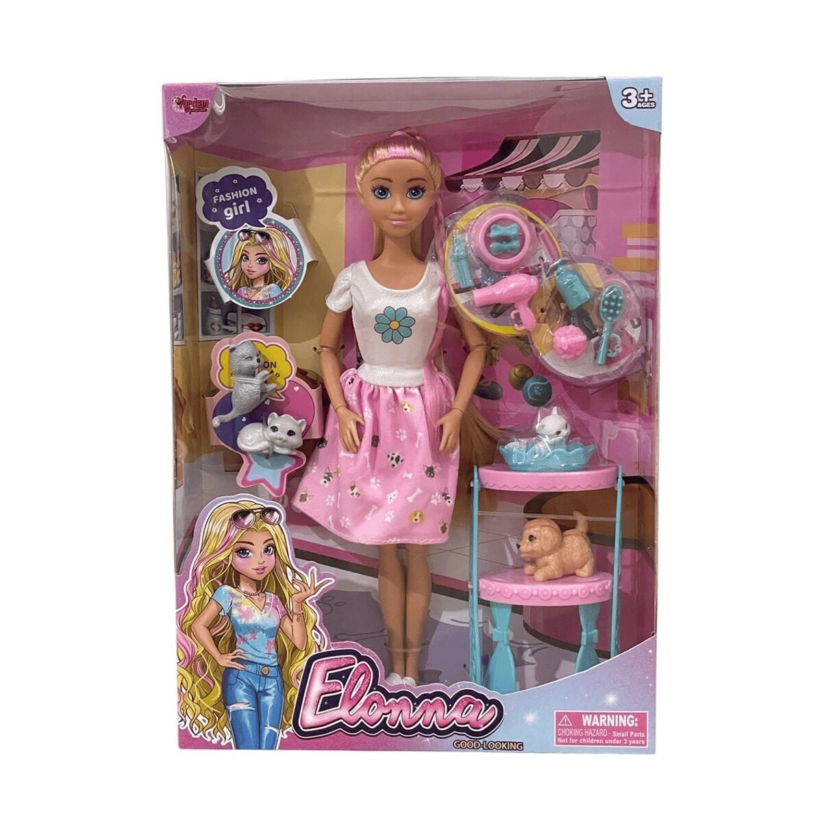 WG66962 -Vardem Kutulu  Pet Shop Bebek Set 11,5 inç