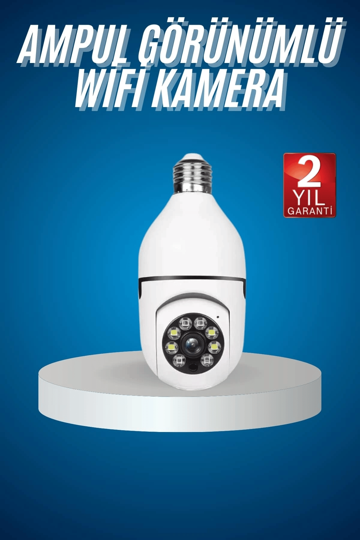 Wifi Güvenlik Kamerası Çift kameralı Ampule Takılabilir Sensörlü