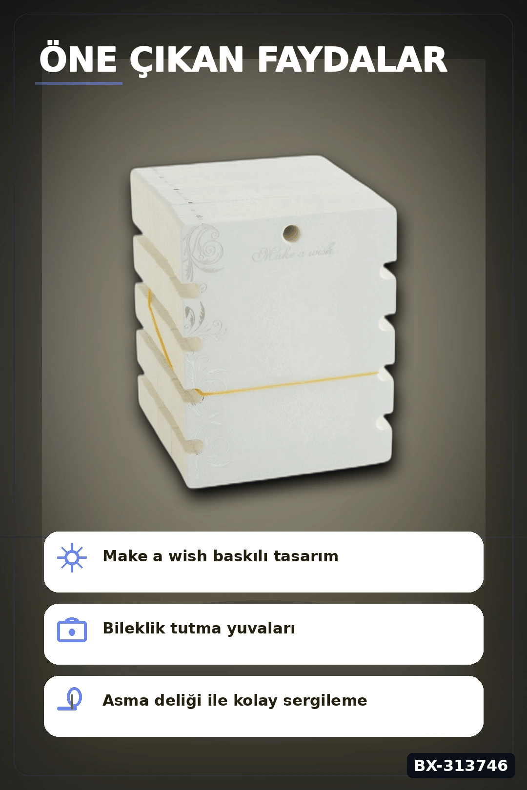 Yaldızlı Kalın Mukavva Bileklik Kartı 100 Adet 10x12 Cm Takı Düzenleyici BX-313746