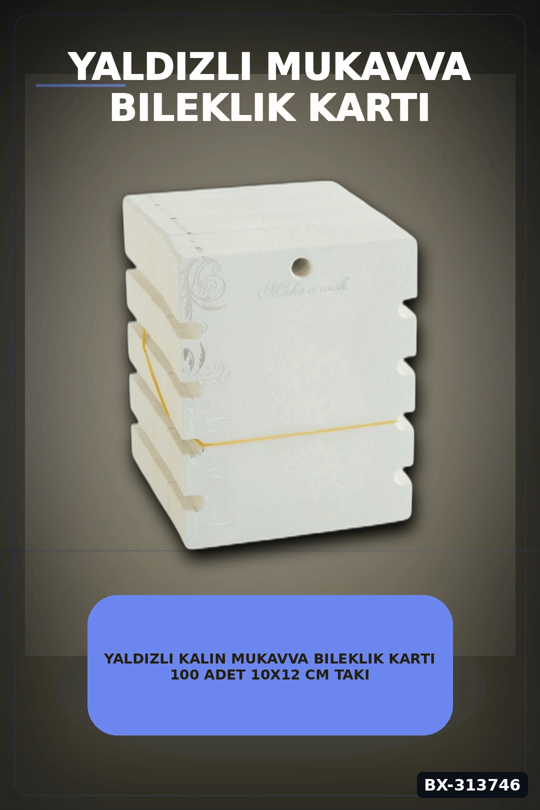 Yaldızlı Kalın Mukavva Bileklik Kartı 100 Adet 10x12 Cm Takı Düzenleyici BX-313746