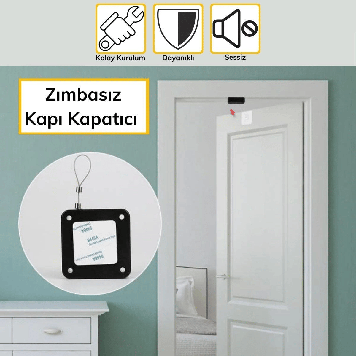 Yangına Dayanıklı Sıva Üstü Tüm Kapılar İçin Uygun Otomatik Kapanan Hızlı Otomatik Kapı Kapa