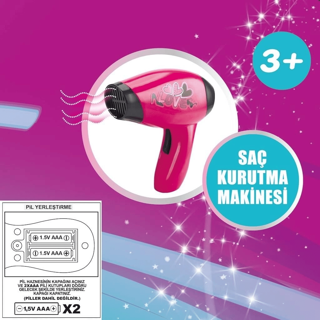 YD-3615-3 KARTELA PİLLİ SAÇ KURUTMALI-VRD