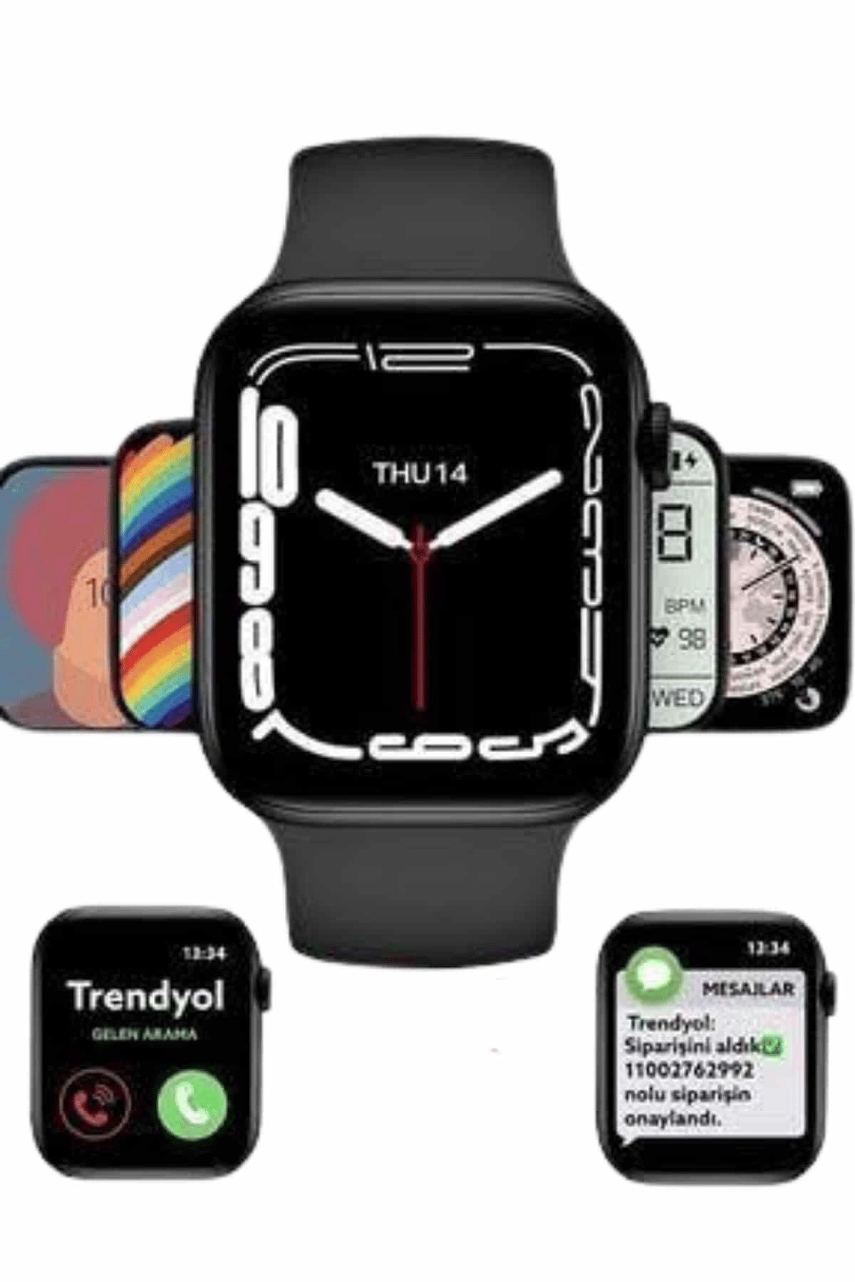 Yeni Model Akıllı Saat Dokunmatik Ekran Unisex Amoled Ekran 44 mm