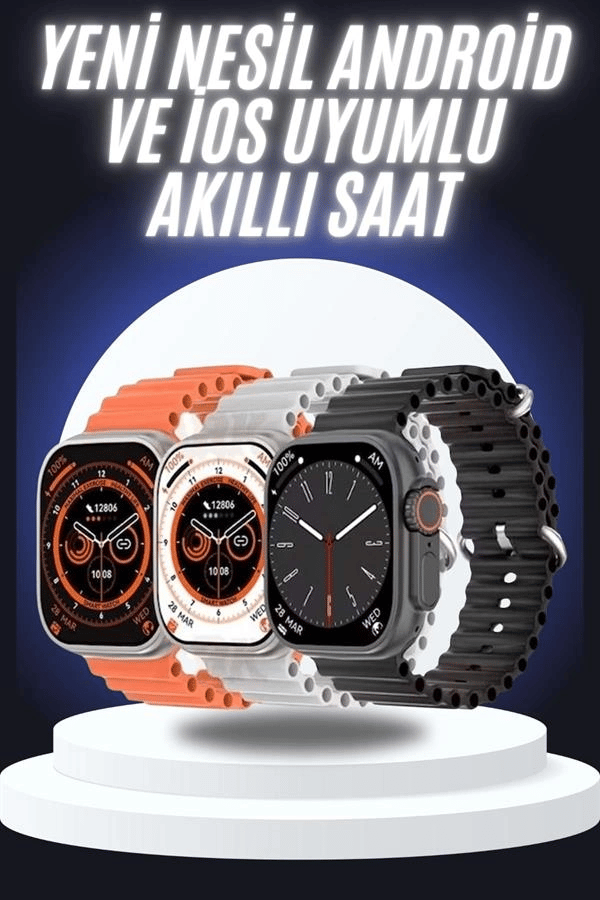 Yeni Nesil Akıllı Saat Çok Yönlü Titreşimli 49 MM Android ve İOS Uyumlu