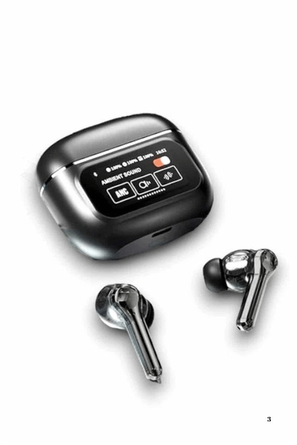Yeni Nesil ANC Özellikli Çağrı Cevaplayan Dokunmatik Ekranlı Bluetooth Kulaklık Siyah