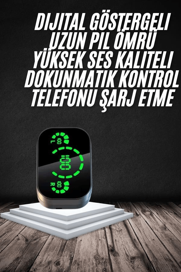 Yeni Nesil Bluetooth Kulaklık Çağrı Cevaplayabilen Dijital Göstergeli Powerbankli
