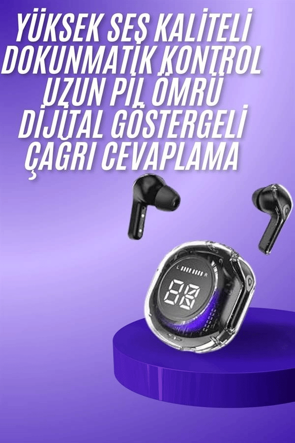 Yeni Nesil Bluetooth Kulaklık Dijital Göstergeli Dokunmatik 5.3 Kablosuz