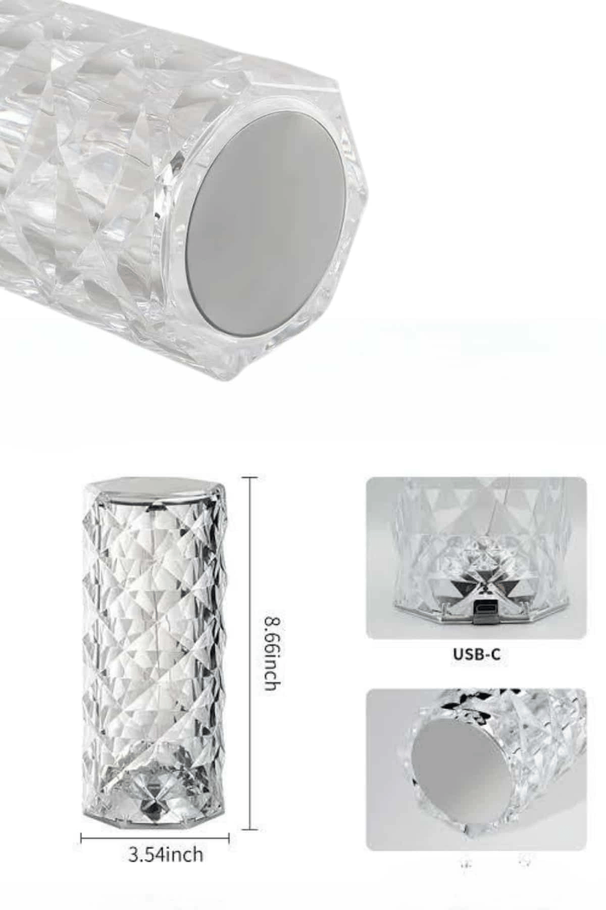 Yeni Nesil Modern Kristal Masa ve Gece Lambası Dokunmatik Renk Değiştirebilen