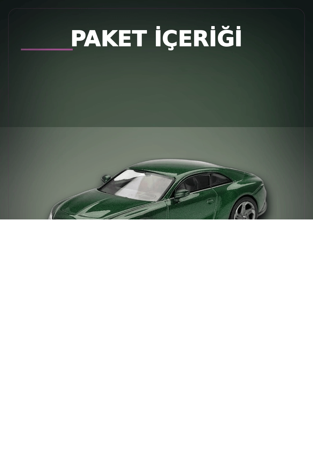 Yeşil Renkli 1/64 Ölçek Bentley Batur Diecast Model Araba - Koleksiyonluk Tekli Paket BX-313340
