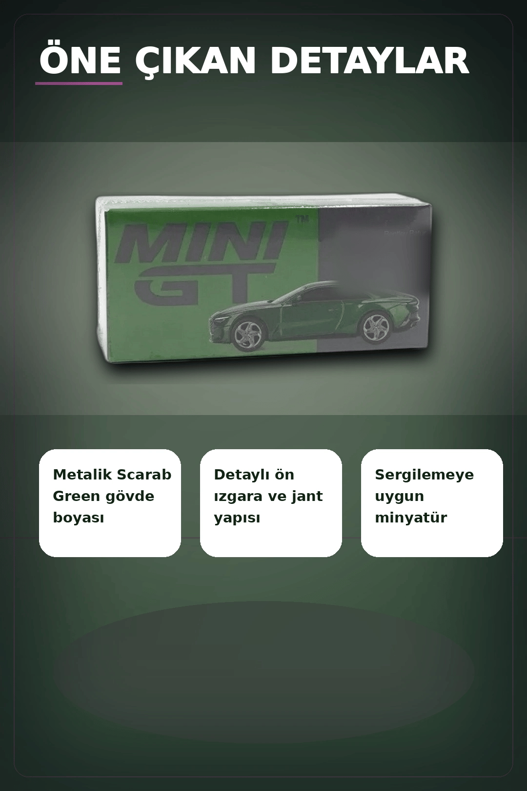 Yeşil Renkli 1/64 Ölçek Bentley Batur Diecast Model Araba - Koleksiyonluk Tekli Paket BX-313340
