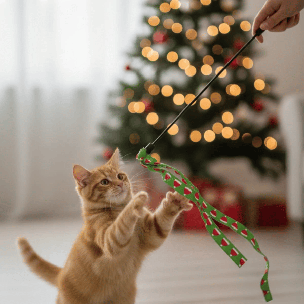 Yılbaşı Temalı Kedi Oyun Oltası