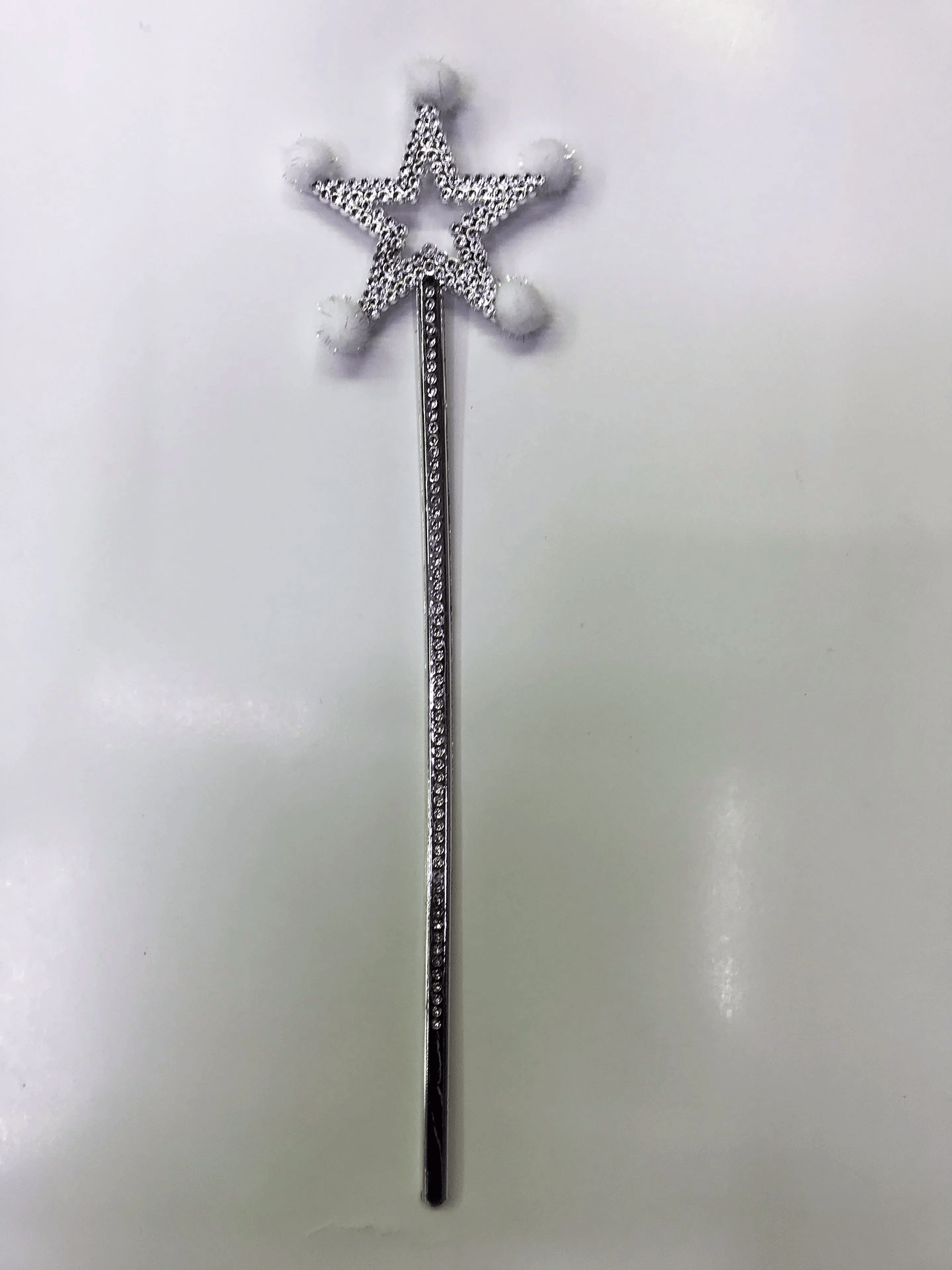 Yıldız Peri Asası Sihirli Değnek Beyaz Ponponlu Bx40
