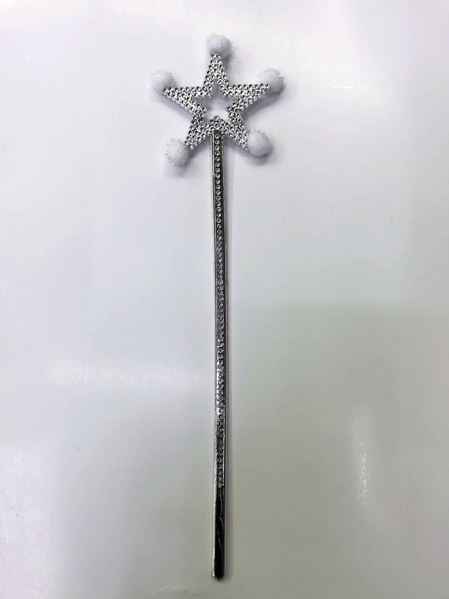 Yıldız Peri Asası Sihirli Değnek Beyaz Ponponlu Bx40