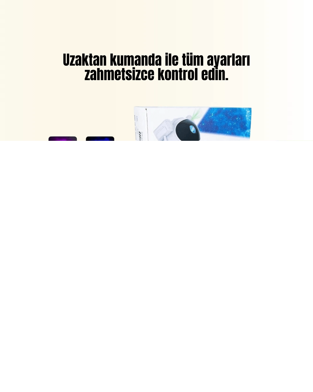 Yıldız ve Ay Efektli Uzaktan Kumandalı Projeksiyon Lamba