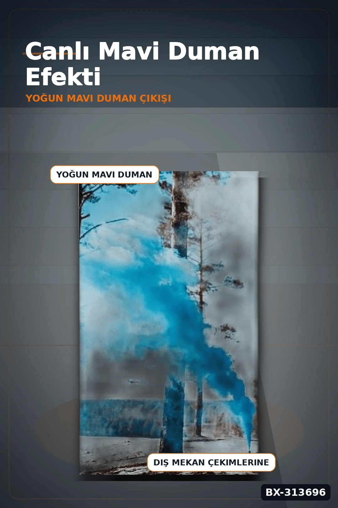 Yogun Dumanli 35 Saniye Mavi Sis Bombasi 1 Adet Fotograf Cenikleri Icin Parti Malzemesi BX-313696