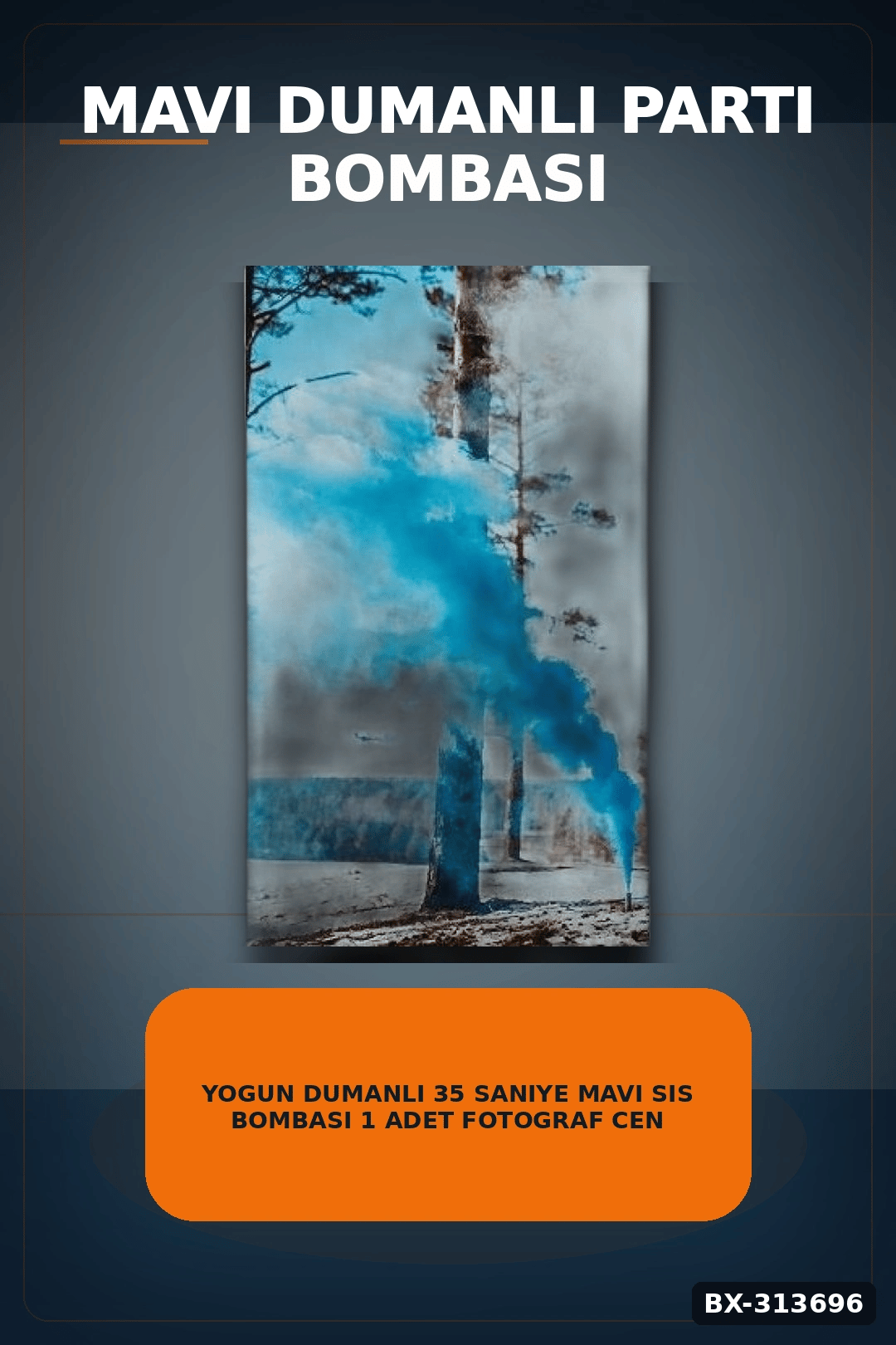 Yogun Dumanli 35 Saniye Mavi Sis Bombasi 1 Adet Fotograf Cenikleri Icin Parti Malzemesi BX-313696