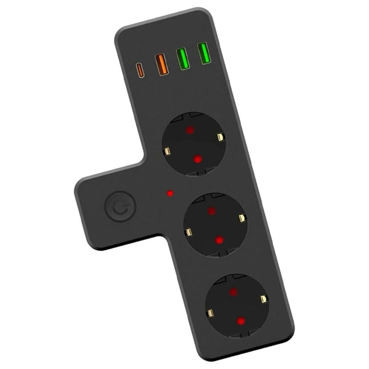 Yumurcak Shop Termal Akım Korumalı 3 Adet Soket,3 Adet USB ve 1 Adet Type-C Girişli 20w Priz Model 3397