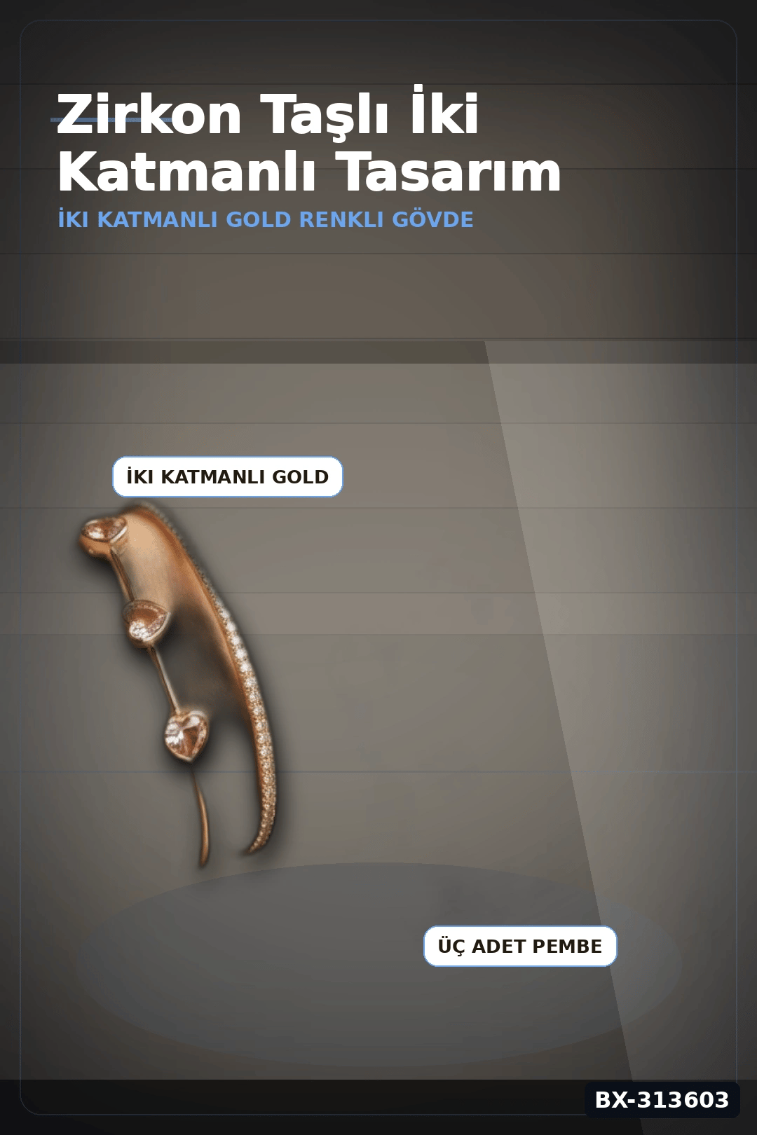 Zirkon Taşlı Kalp Kolye Ucu Gold Bileklik - Pirinç Materyal Kadın Aksesuarı BX-313603