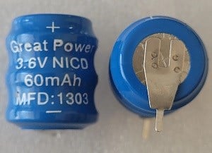 PİL 3.6V 60mAh NI-CD 2PIN