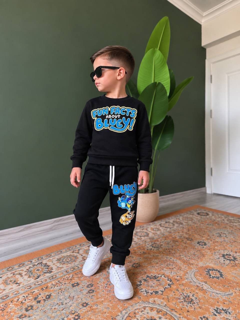 ERKEK ÇOCUK BLUEY BASKILI 2'Lİ ALT ÜST EŞOFMAN TAKIMI