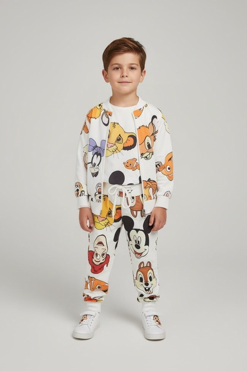 ERKEK ÇOCUK MICKEY MOUSE BASKILI 3'LÜ EŞOFMAN TAKIMI