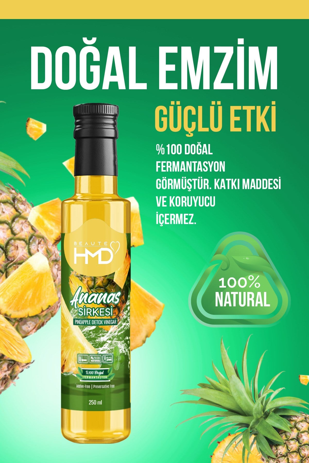 detox ananas sirkesi 250 ml