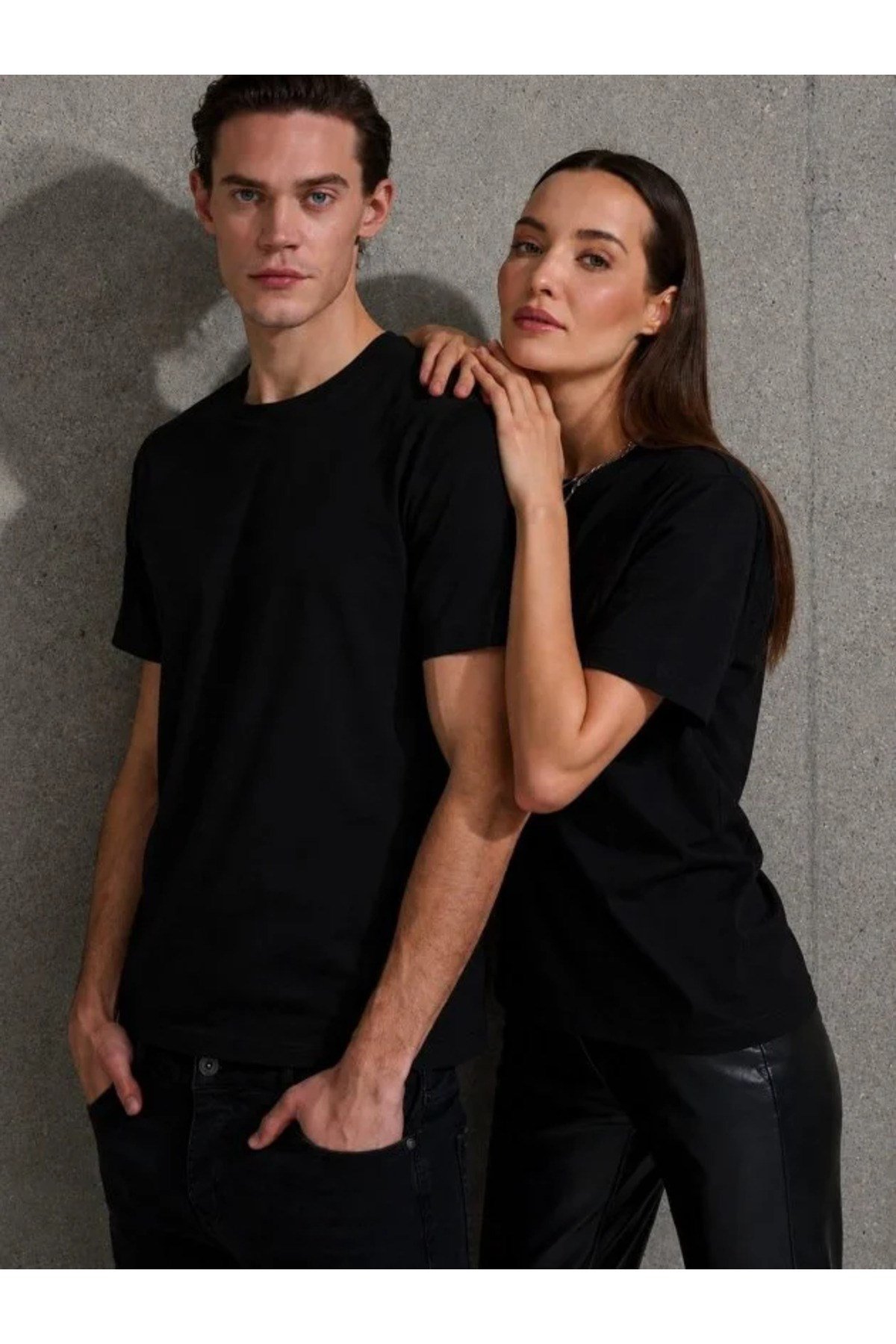 Unisex Kısa Kollu Bisiklet Yaka Basic Viskon Bluz